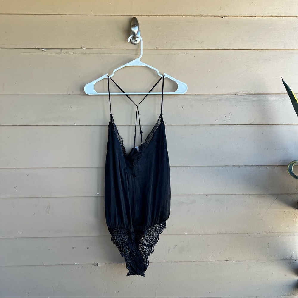 Intimately by Free People Black Lace Bodysuit Size M
